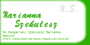 marianna szekulesz business card